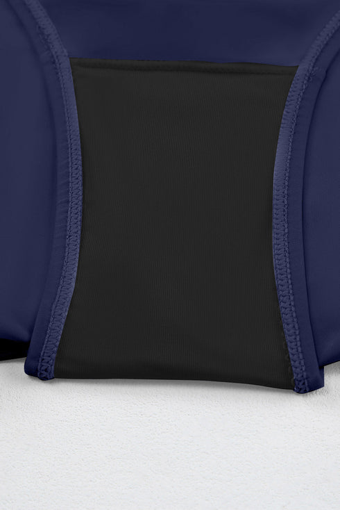Solid Square Neck Sleeveless Tankini Swimsuit
